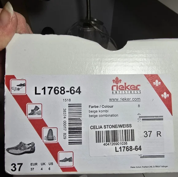 RIEKER Women's Celia Stone Beige Antistress Shoes Excellent condition Size 37 - Picture 12 of 12
